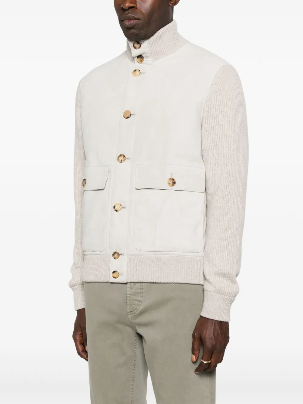 Brunello Cucinelli high-neck jacket Grijs