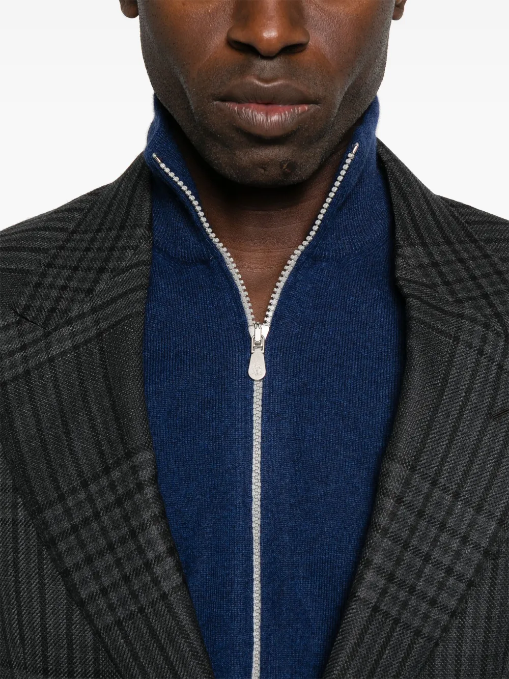Brunello Cucinelli Kasjmier sweater met rits Blauw