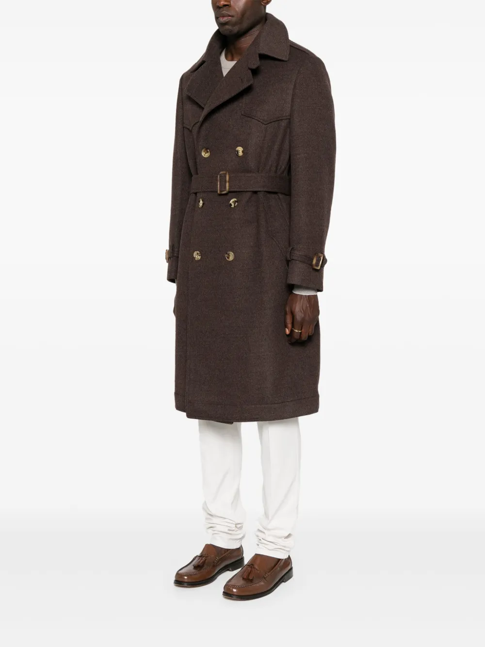 Brunello Cucinelli belted coat Bruin