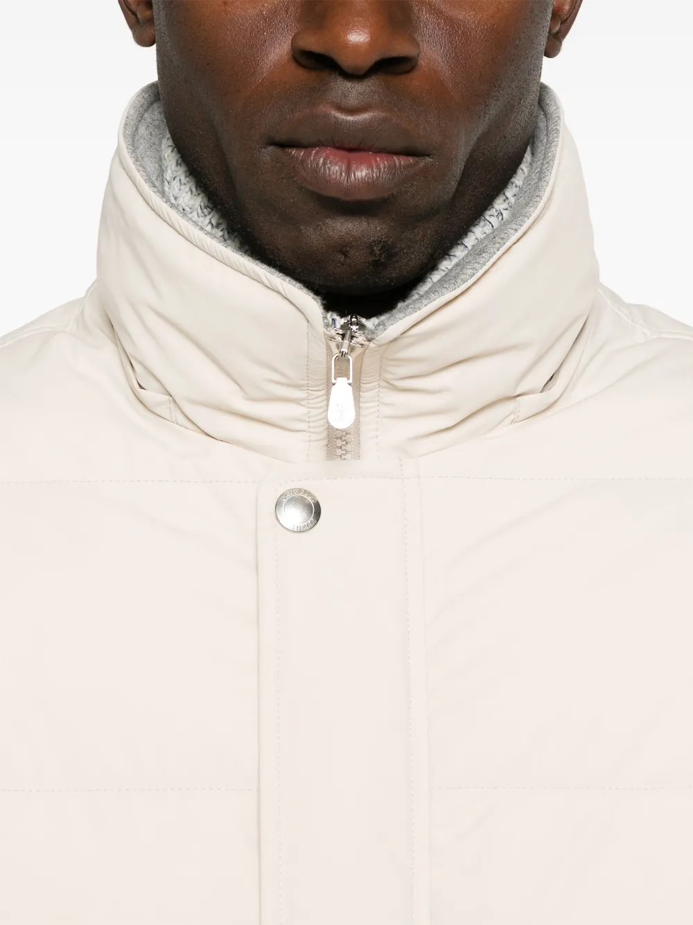 Brunello Cucinelli hooded puffer jacket Beige