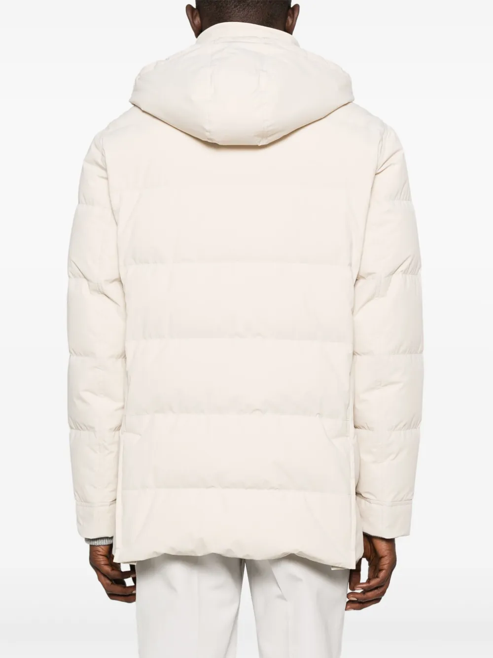 Brunello Cucinelli hooded puffer jacket Beige