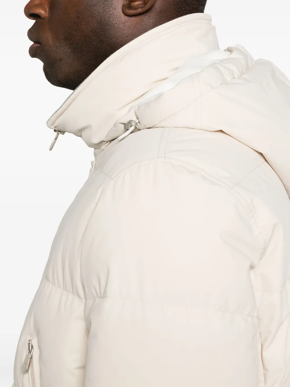 Brunello Cucinelli hooded puffer jacket Beige