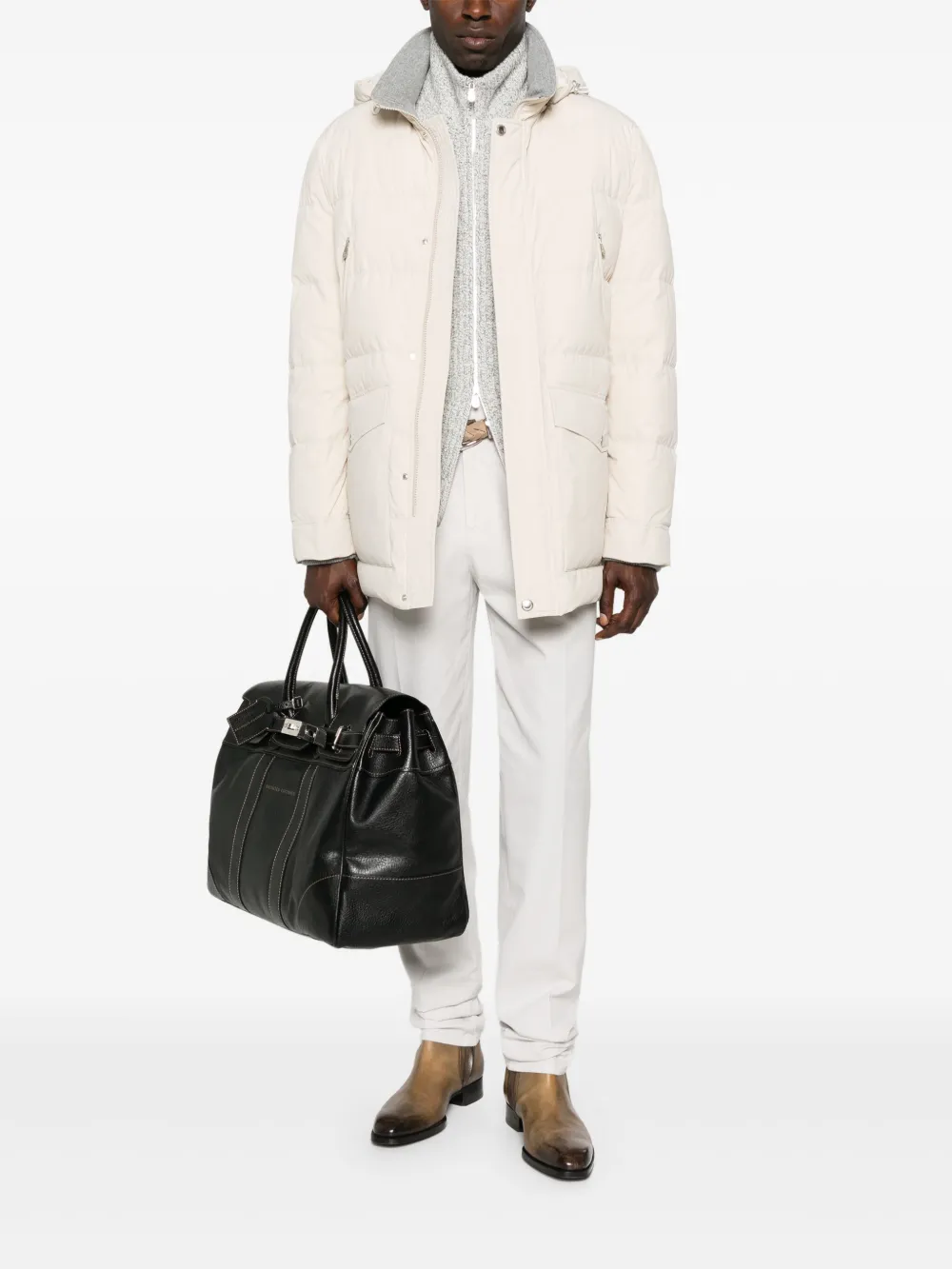 Brunello Cucinelli hooded puffer jacket | Neutrals | Image 1