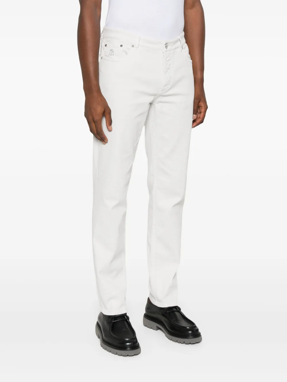 Brunello Cucinelli slim-cut jeans - Grijs