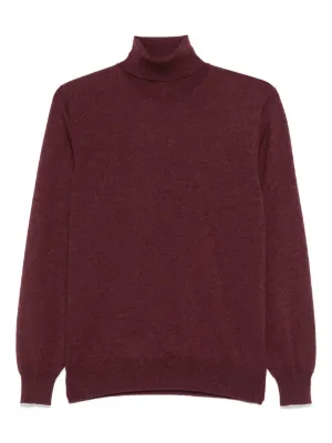 Brunello Cucinelli クォータージップ カシミアセーター | レッド