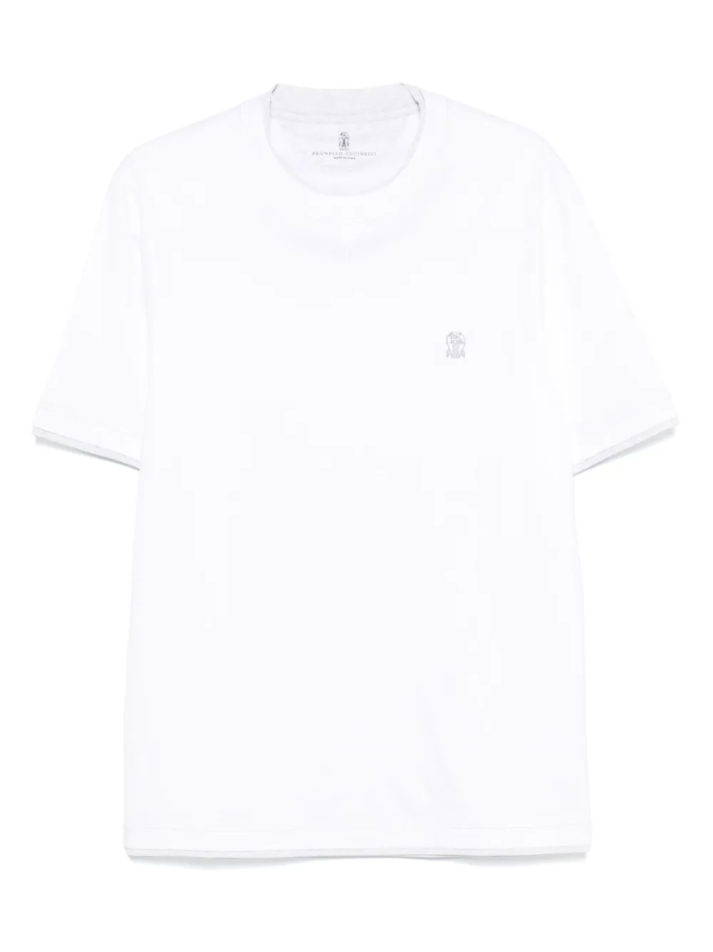 Brunello Cucinelli embroidered-logo T-shirt Wit