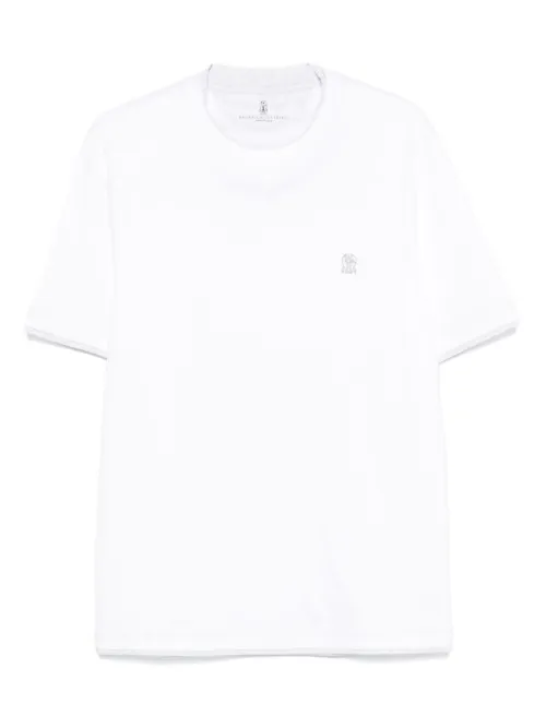 T-shirt à logo brodé - Brunello Cucinelli - Modalova