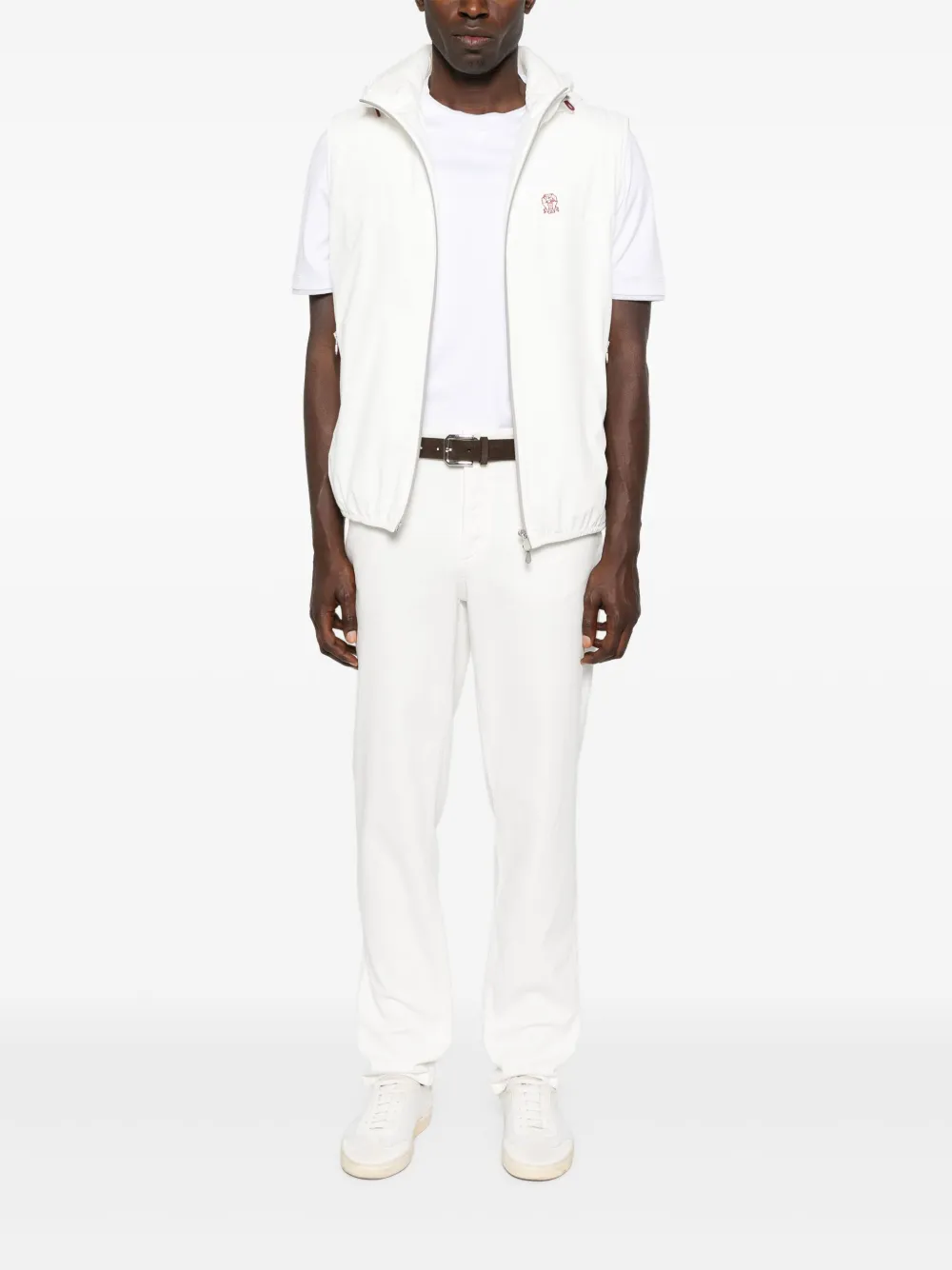 Brunello Cucinelli embroidered-logo T-shirt Wit