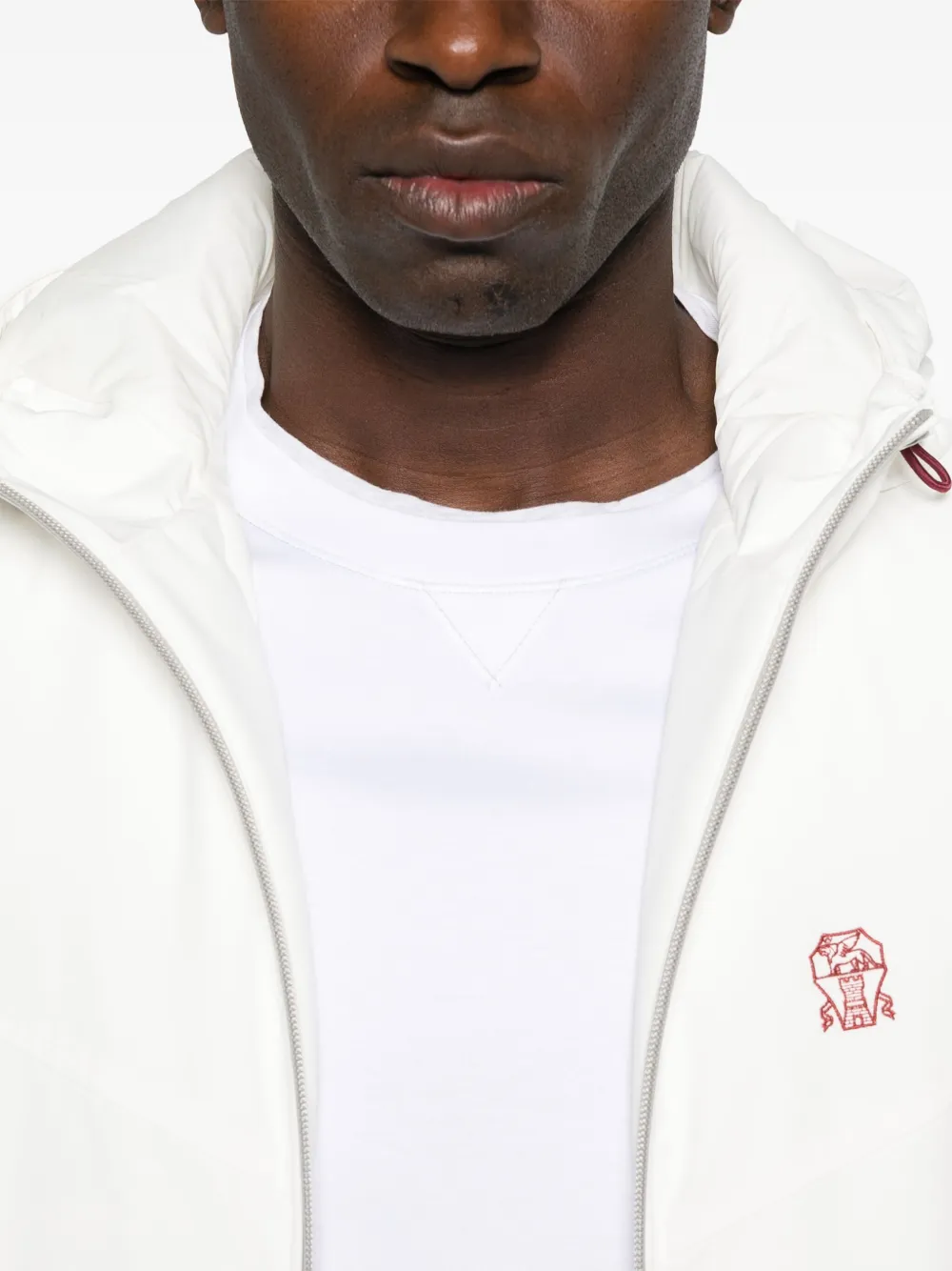 Brunello Cucinelli embroidered-logo T-shirt Wit