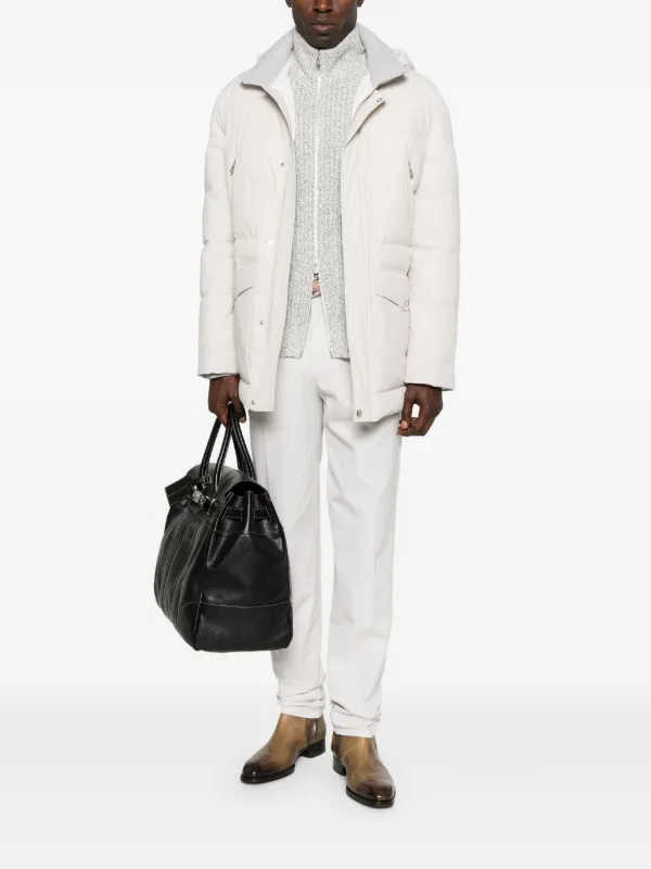 Brunello Cucinelli Hooded Puffer Jacket Neutrals FARFETCH VN