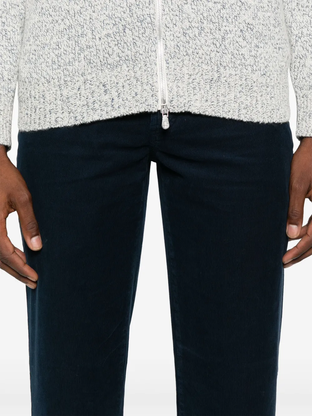 Brunello Cucinelli Ribfluwelen broek Blauw
