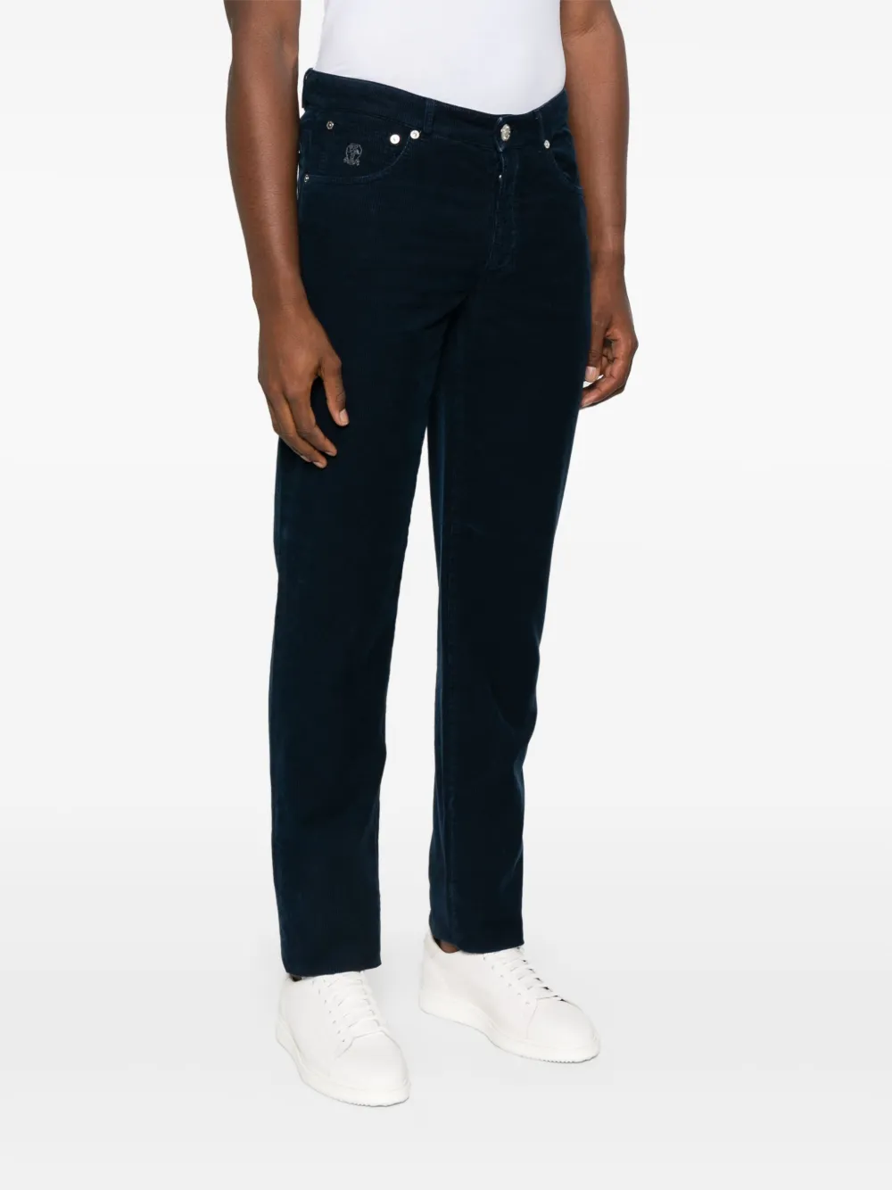 Brunello Cucinelli Ribfluwelen broek Blauw