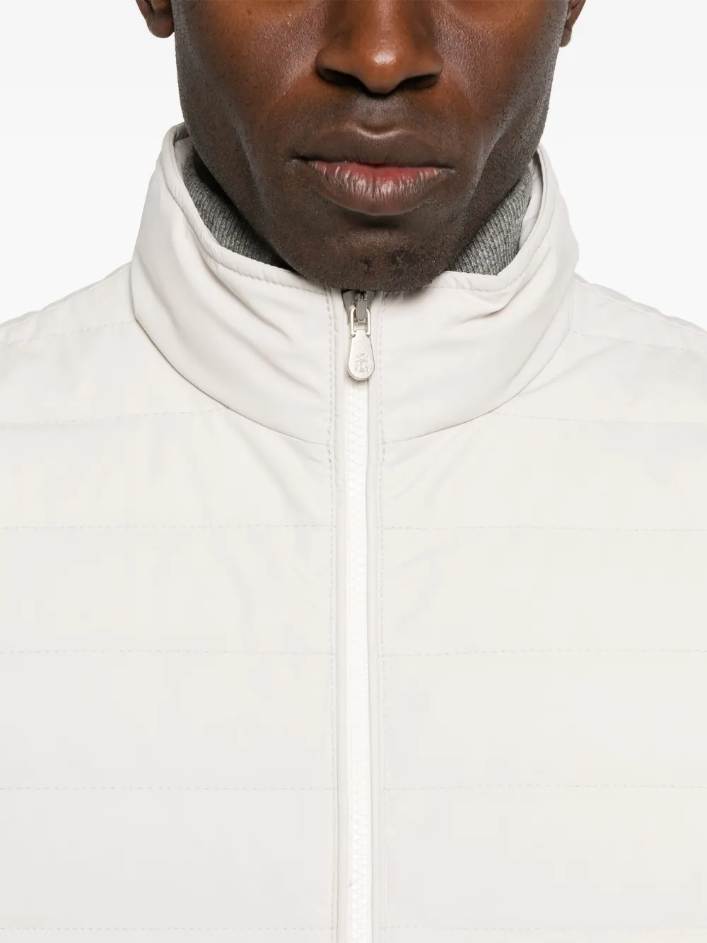 Brunello Cucinelli high-neck waistcoat Grijs