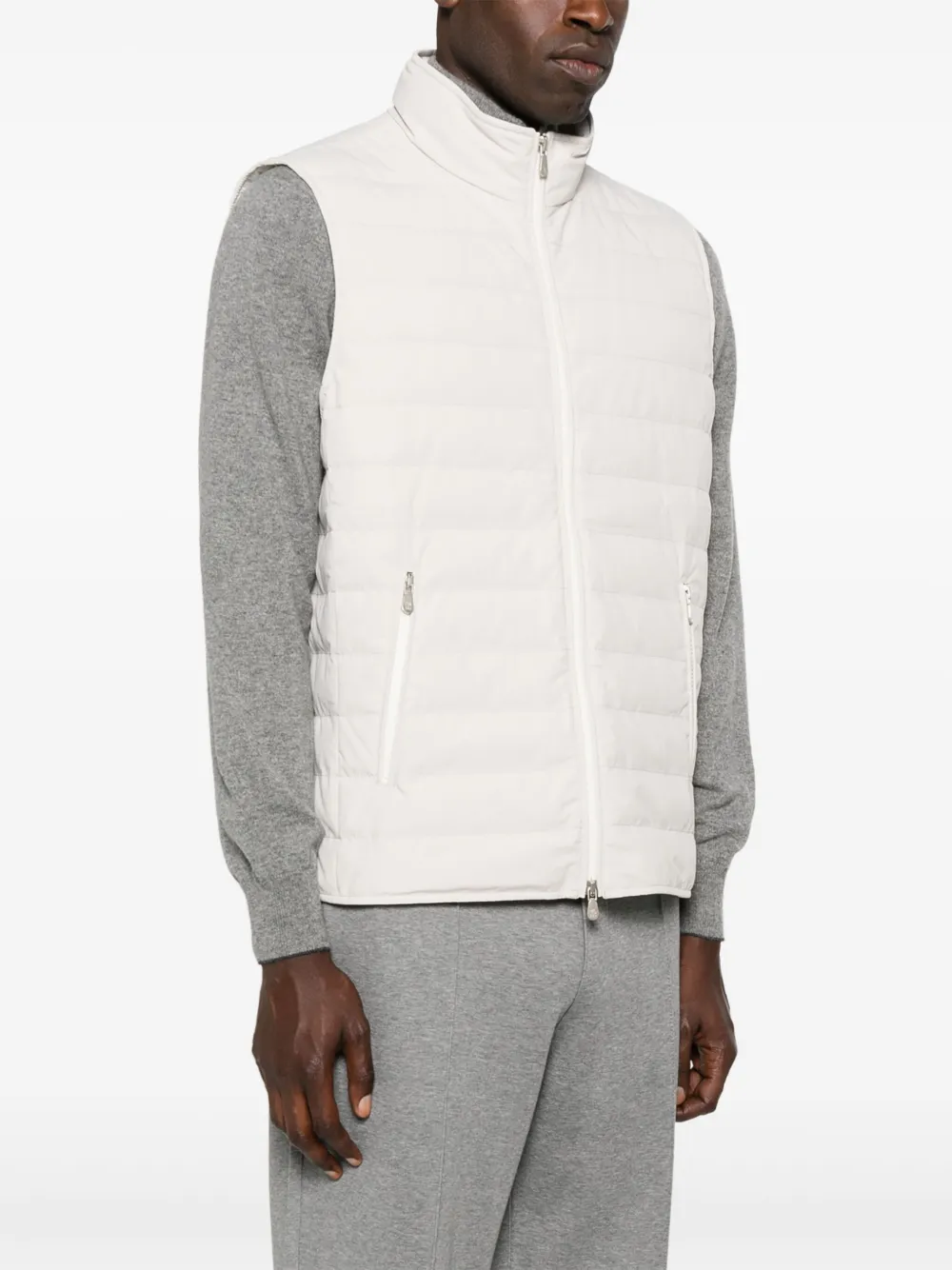 Brunello Cucinelli high-neck waistcoat Grijs