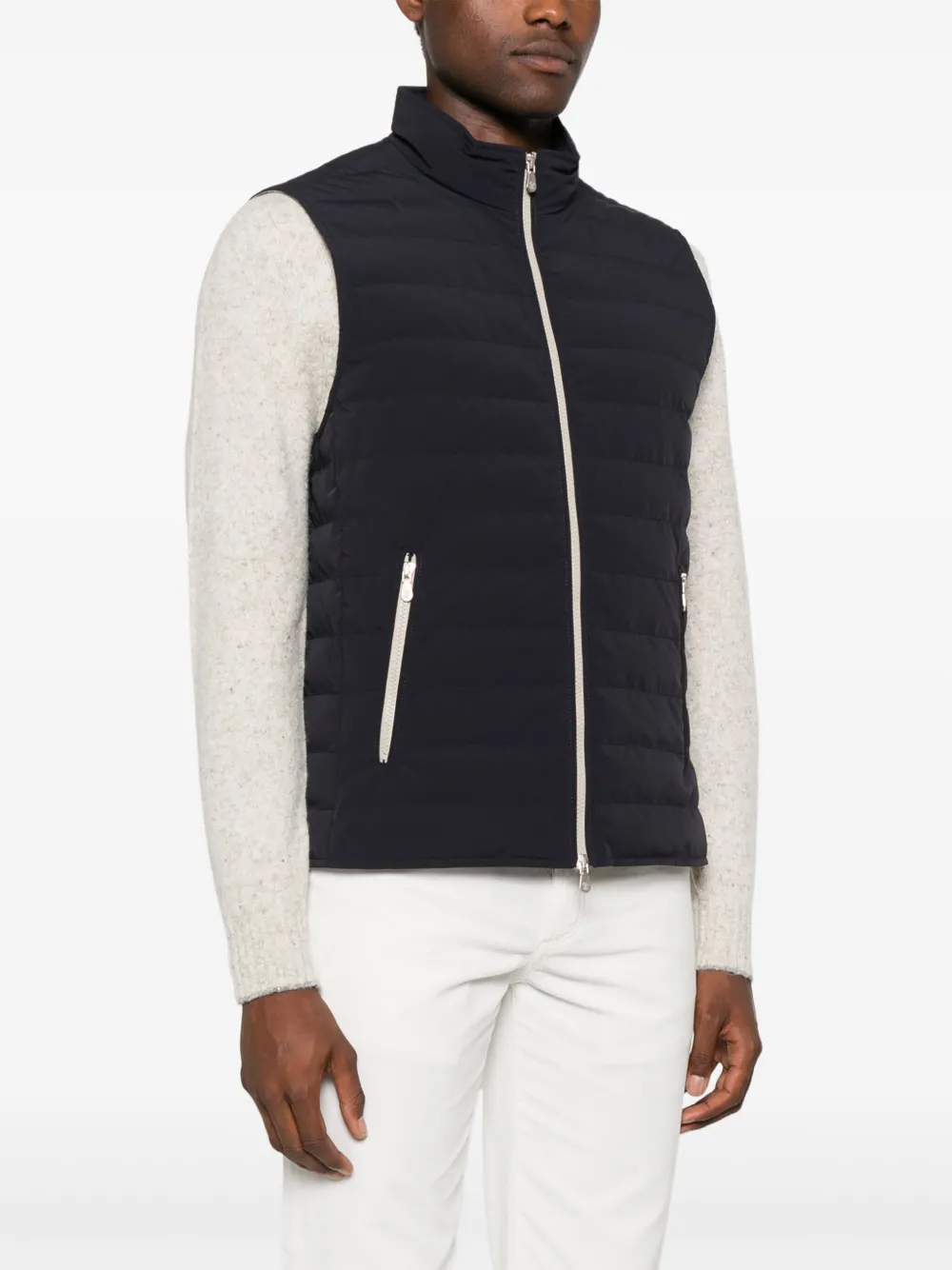 Brunello Cucinelli Gewatteerde bodywarmer Blauw