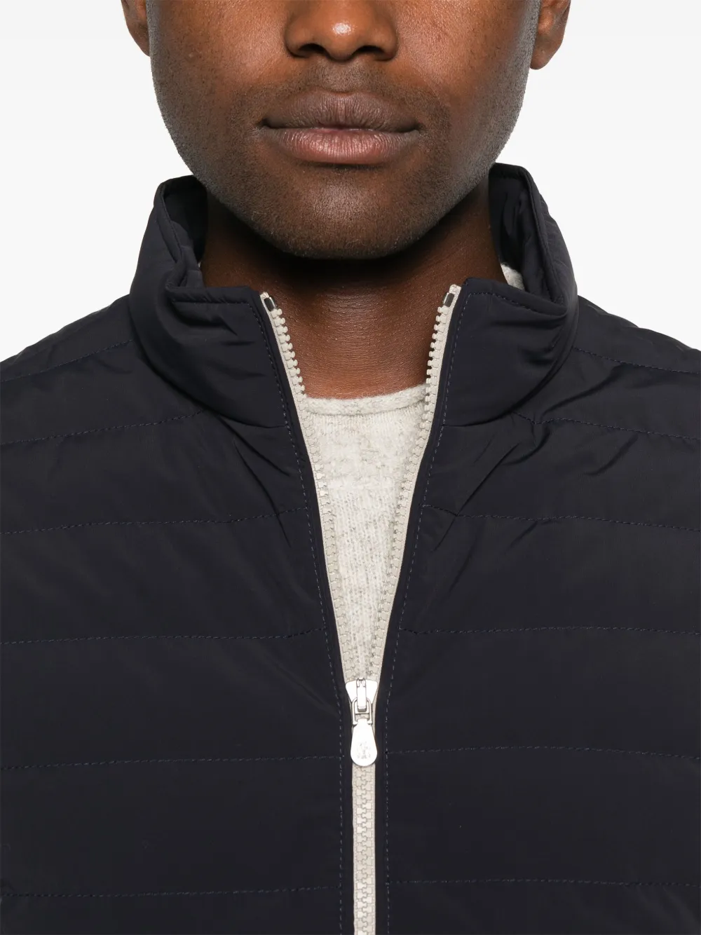 Brunello Cucinelli Gewatteerde bodywarmer Blauw