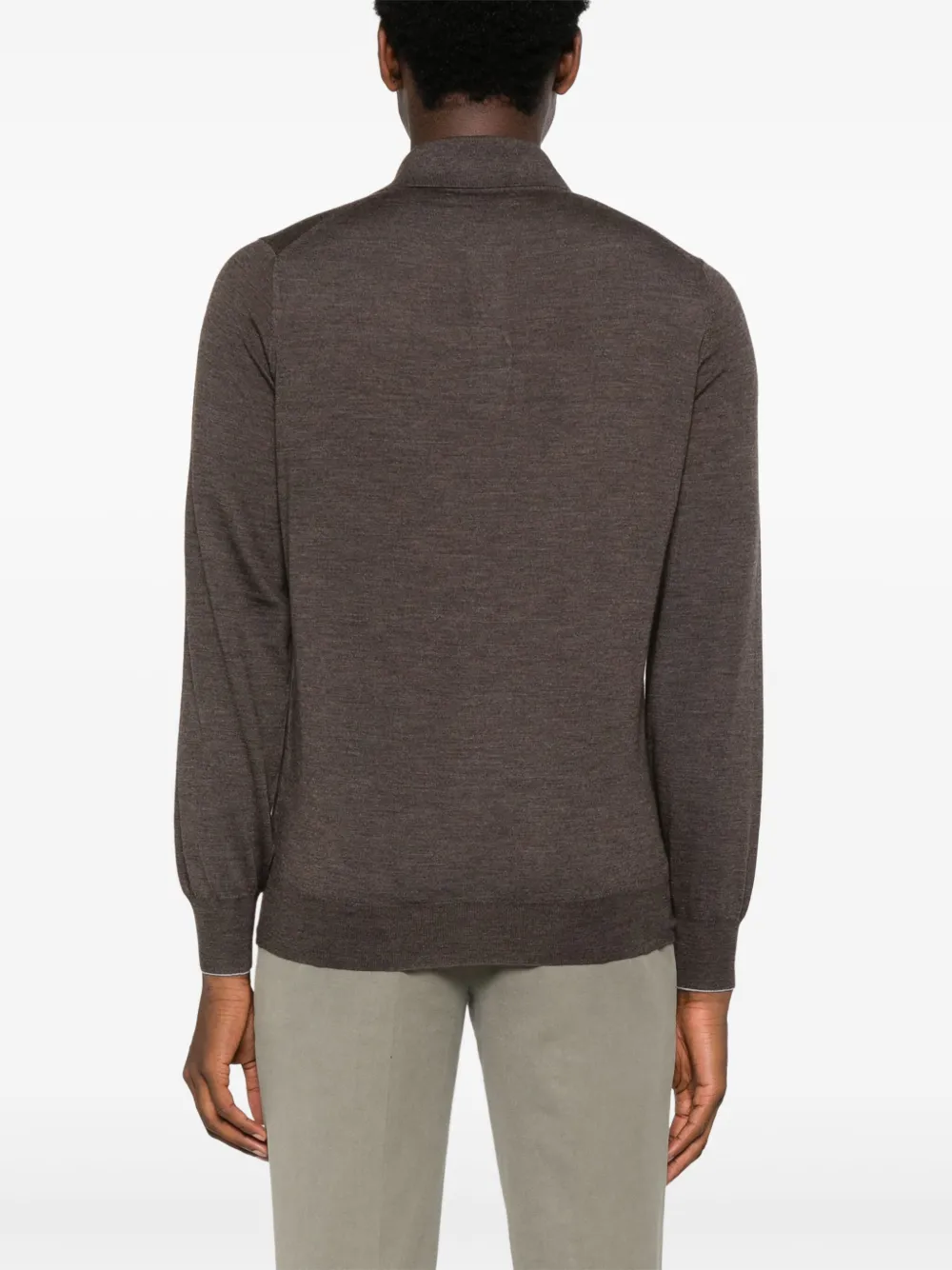 Brunello Cucinelli Poloshirt van scheerwol-blend Bruin