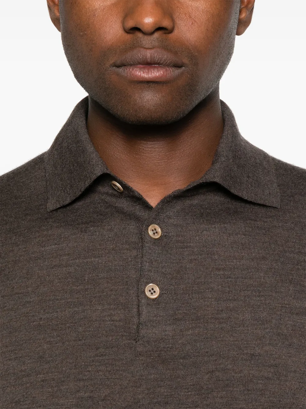 Brunello Cucinelli Poloshirt van scheerwol-blend Bruin