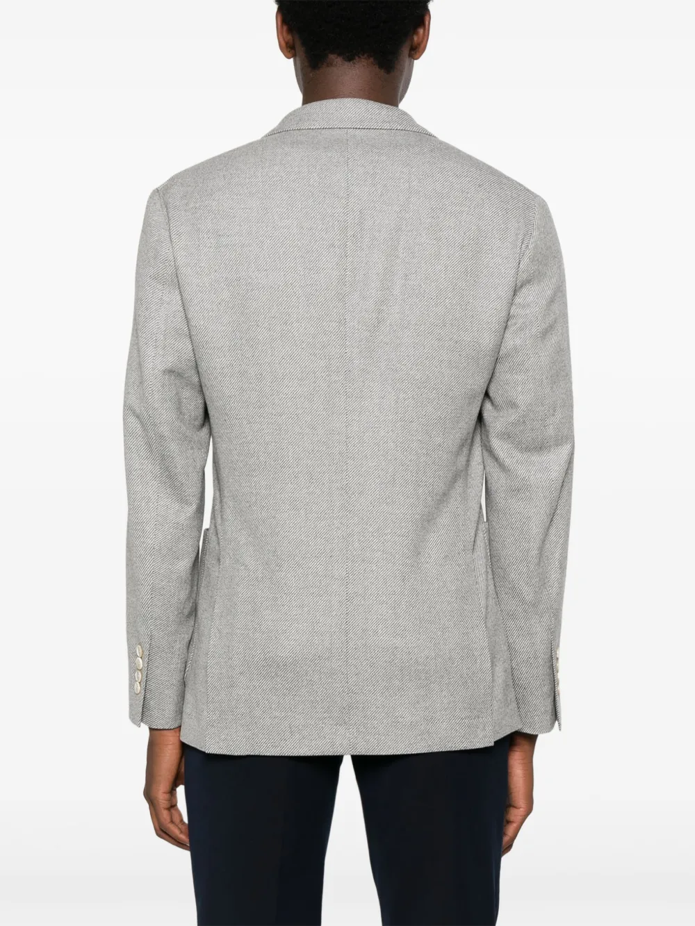 Brunello Cucinelli Fijngeribbelde blazer Grijs