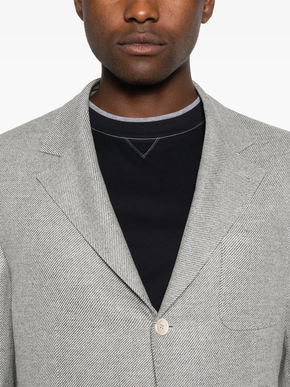 Brunello Cucinelli Fijngeribbelde blazer Grijs