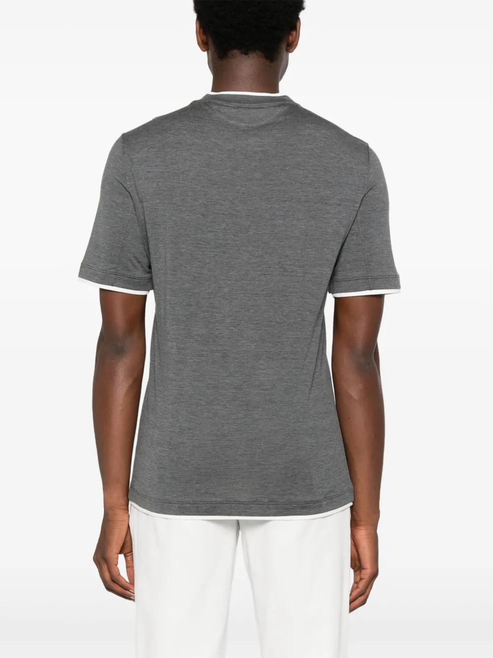 Brunello Cucinelli T-shirt van zijdemix Grijs