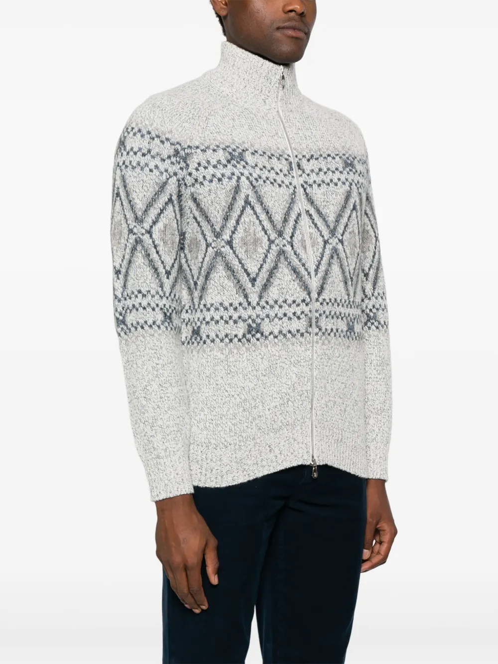 Brunello Cucinelli Vest met intarsia-patroon Wit