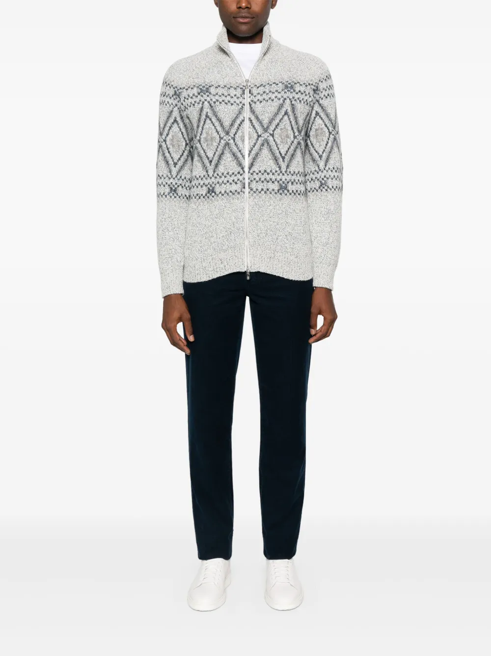 Brunello Cucinelli patterned-intarsia cardigan | Cardigans | Image 2