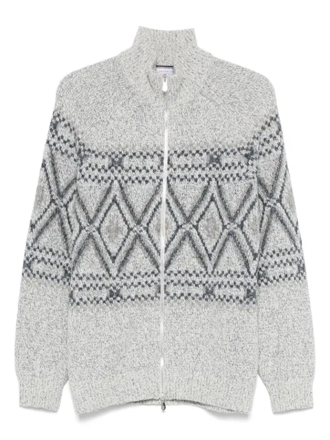 Brunello Cucinelli patterned-intarsia cardigan