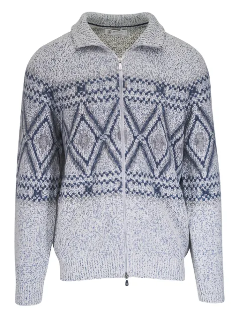 Brunello Cucinelli كارديغان بحياكة إنتارسيا منقوشة