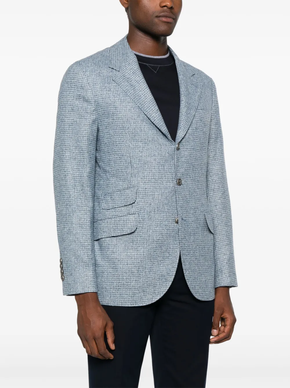 Brunello Cucinelli Geruite blazer Blauw