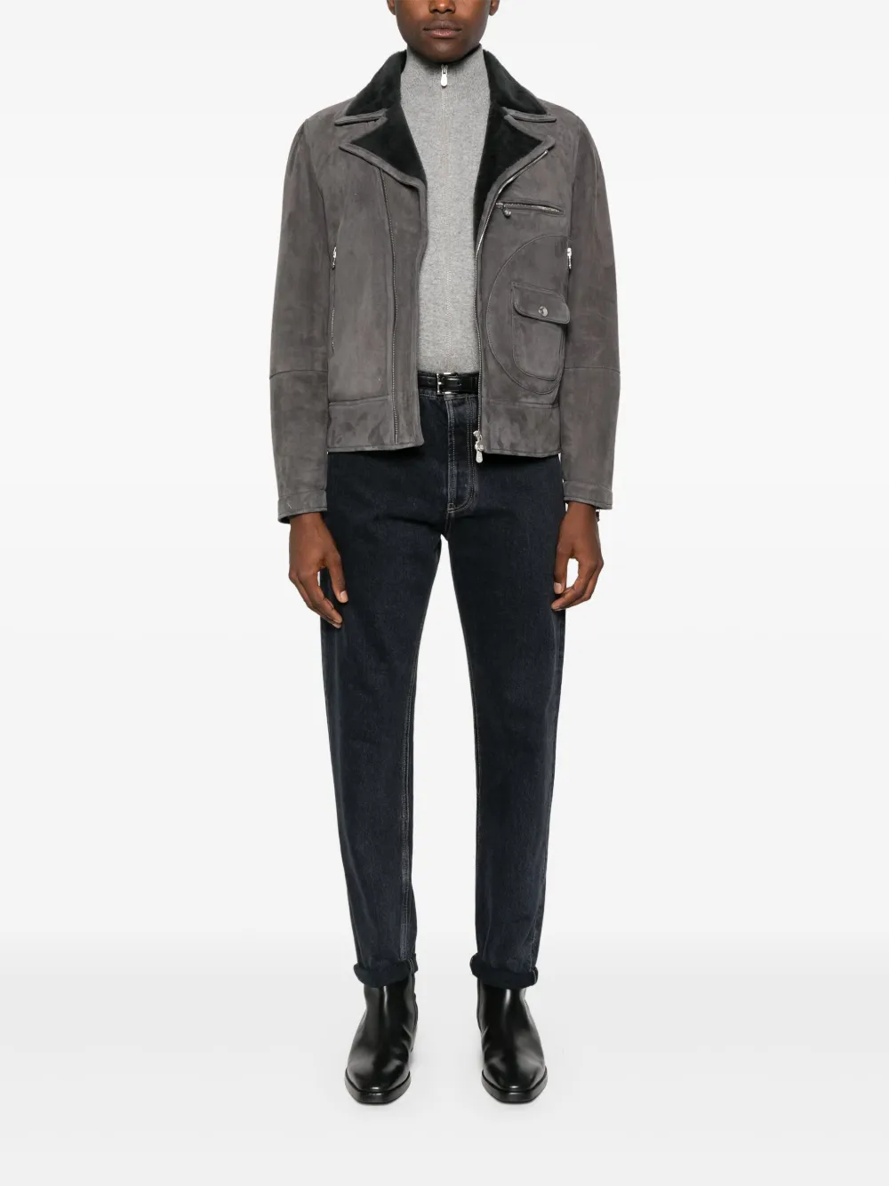 Brunello Cucinelli logo-embroidered jeans - Blauw