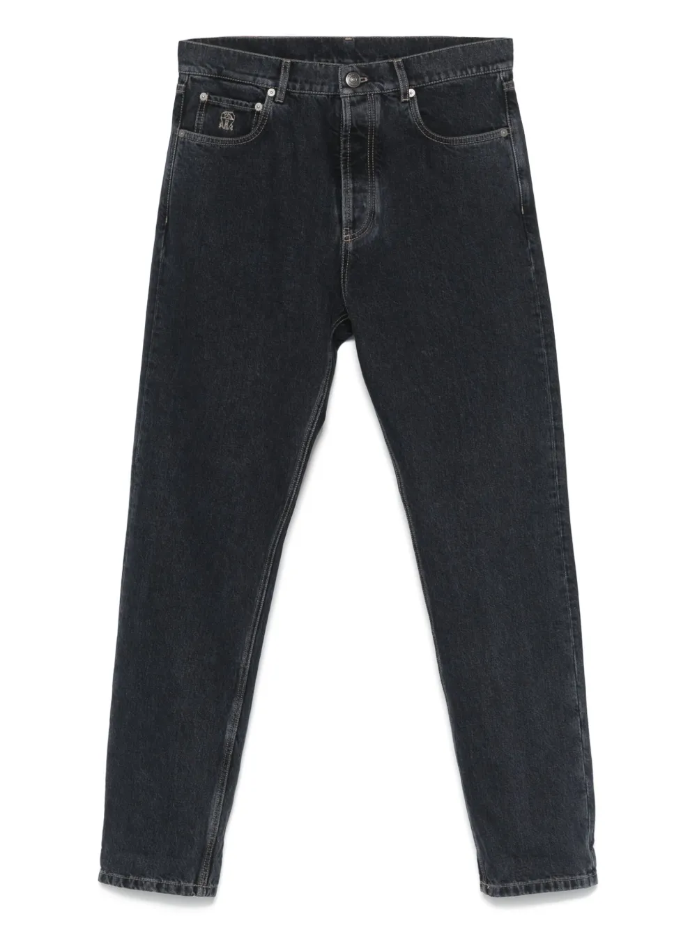 Brunello Cucinelli logo-embroidered jeans | Blue | Image 1