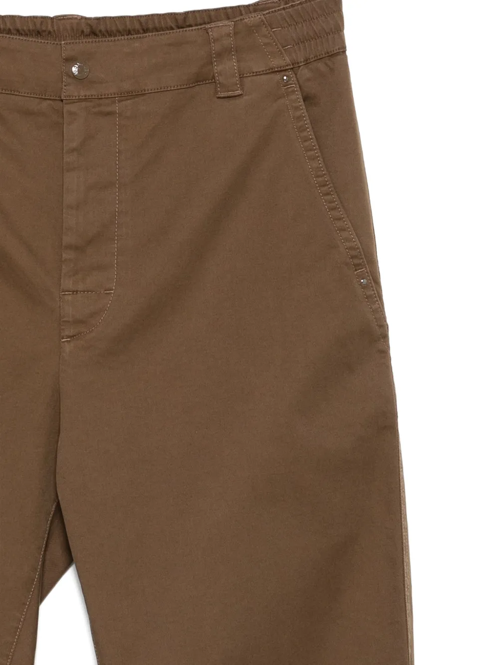 Moncler Broek met elastische tailleband en zak Bruin