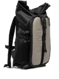 Rains roll-top panelled backpack - Black