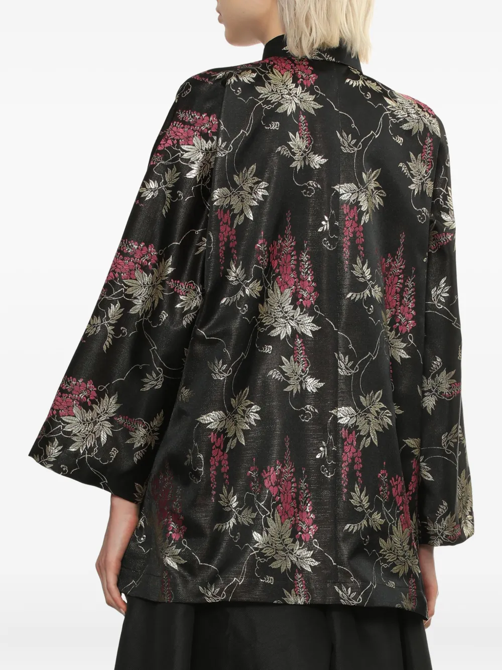 Comme Des Garçons Comme Des Garçons Blouse met kraag en bloemenprint Zwart