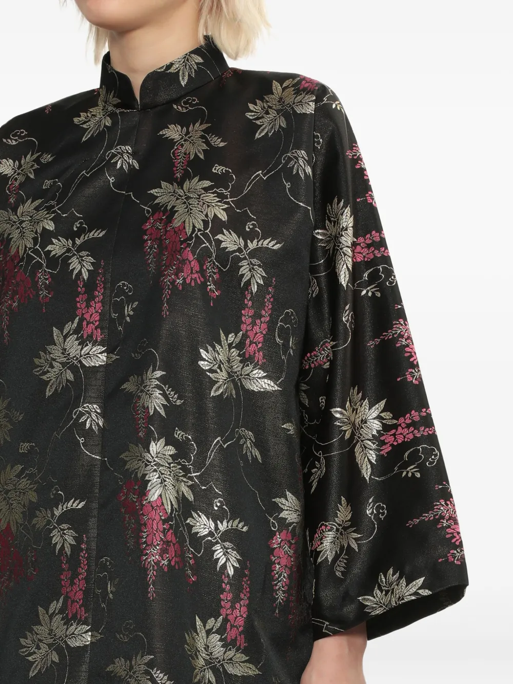 Comme Des Garçons Comme Des Garçons Blouse met kraag en bloemenprint Zwart