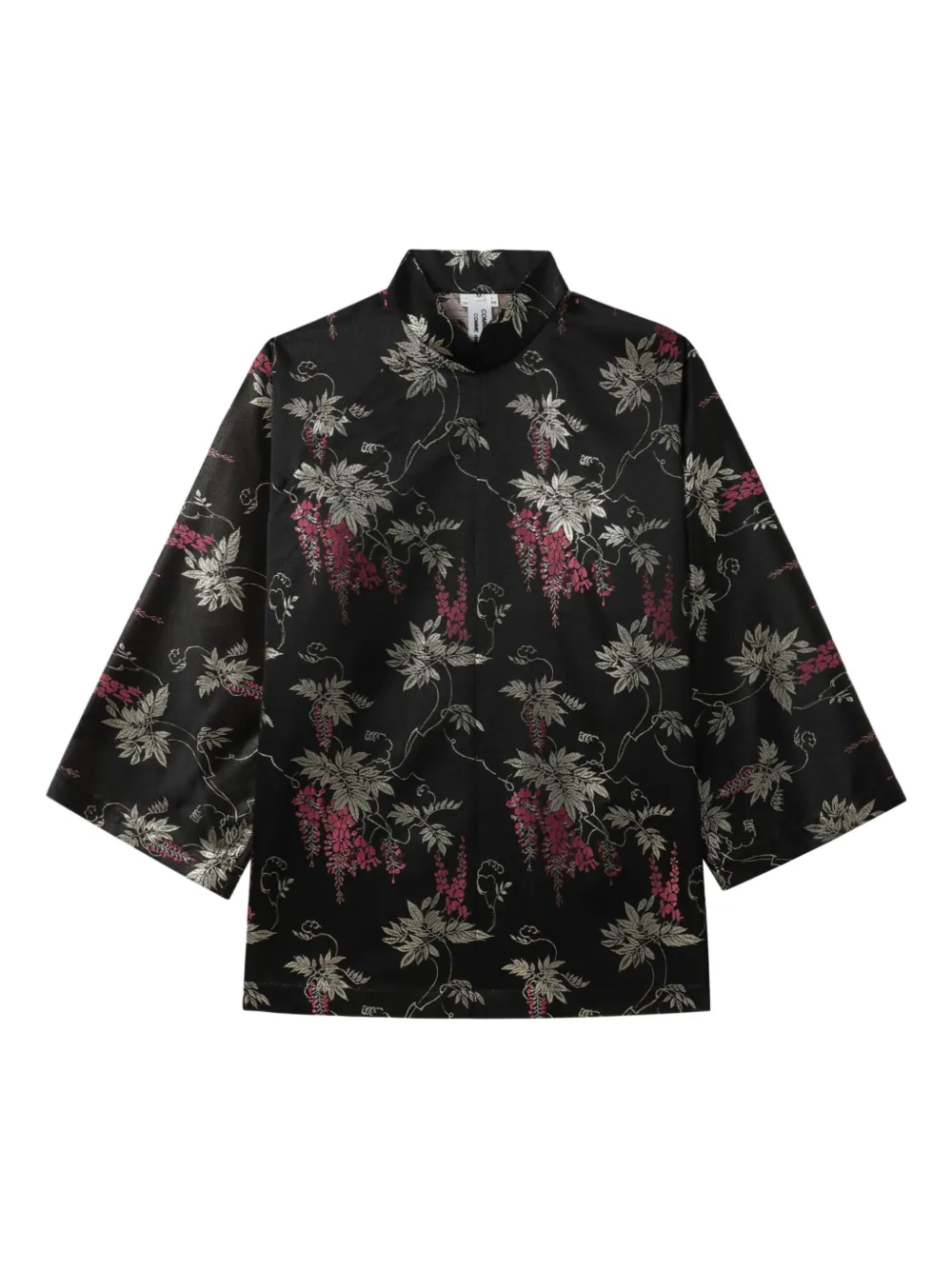 Comme Des Garçons Comme Des Garçons floral-print mandarin-collar blouse Zwart