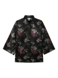 Comme Des Garçons Comme Des Garçons floral-print mandarin-collar blouse - Black