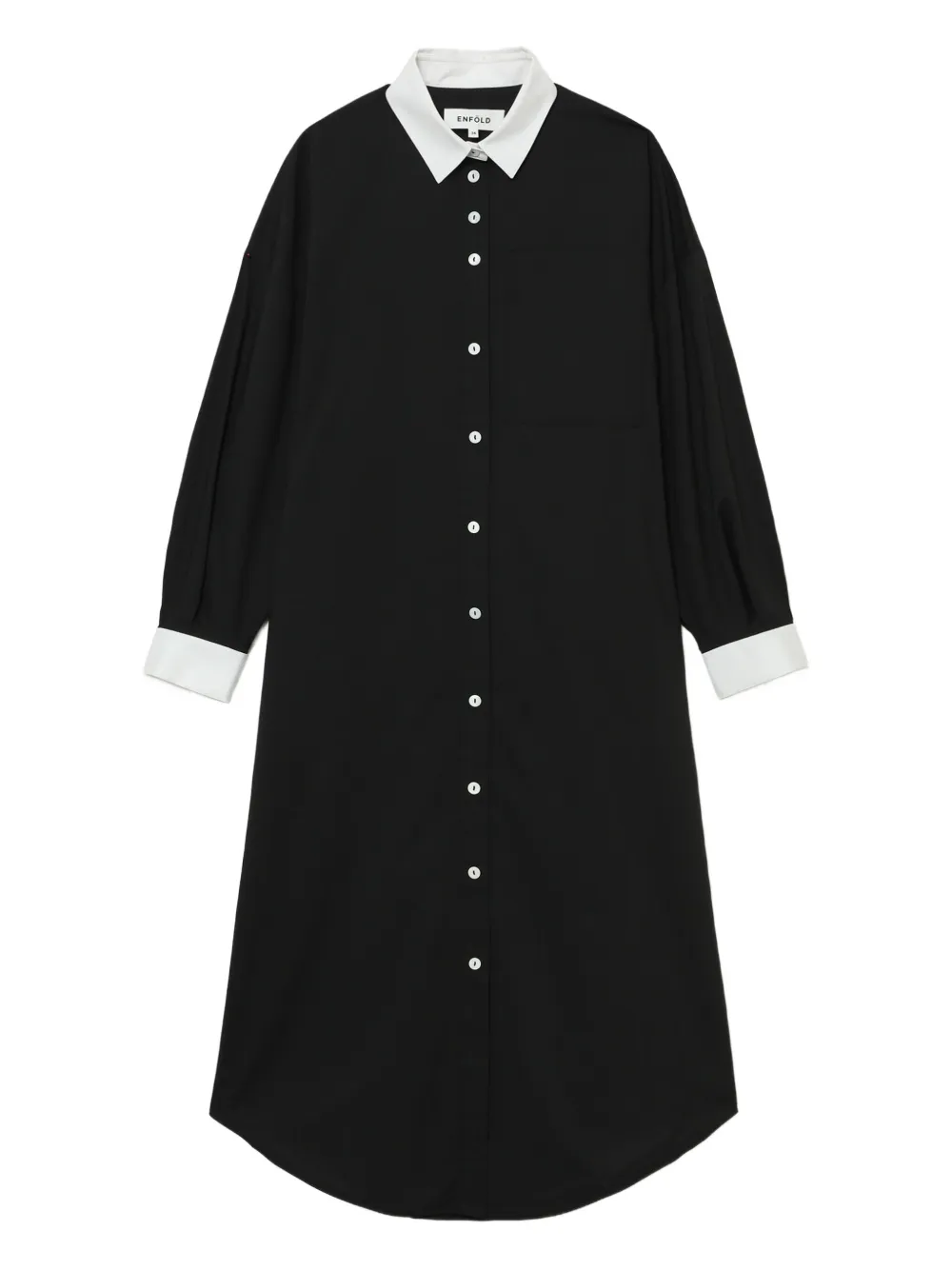 contrast-border shirt dress