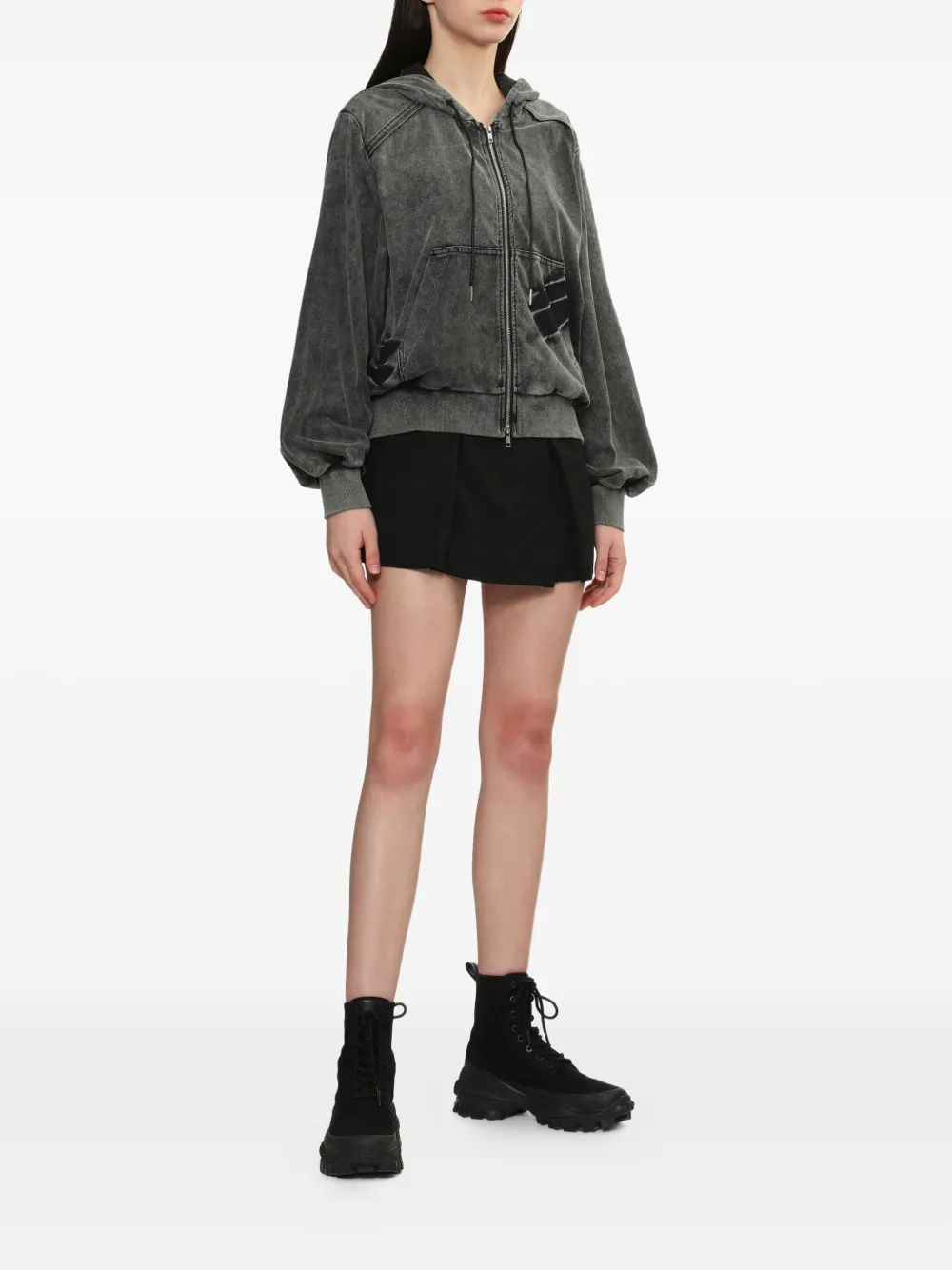 Juun.J Hoodie met rits - Grijs