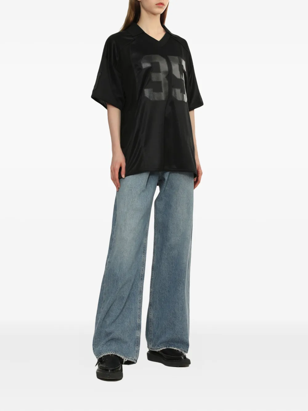 Juun.J T-shirt met nummerprint Zwart