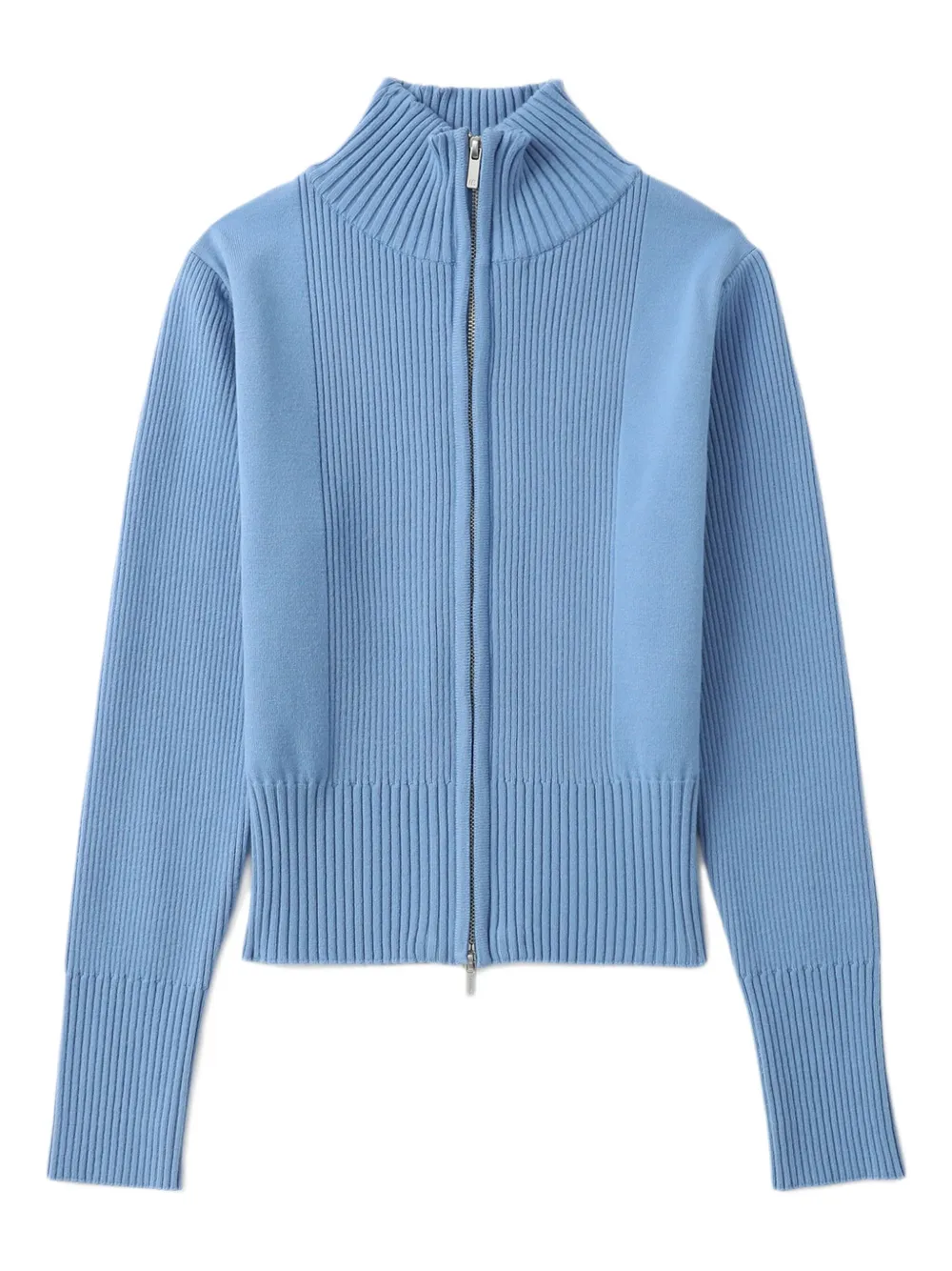Low Classic zip-up ribbed-knit cardigan Blauw