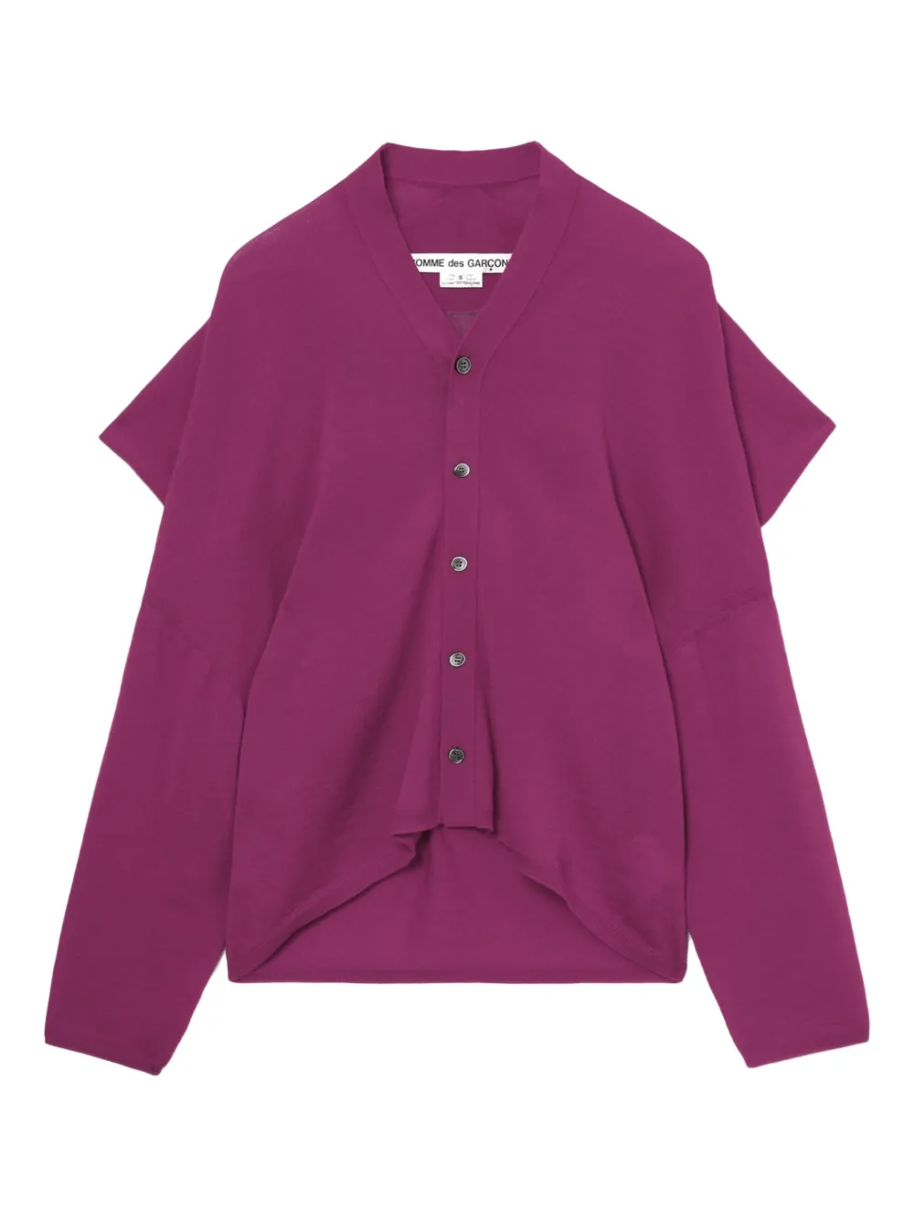 Comme Des Garçons draped buttoned-up cardigan | Purple | Image 1