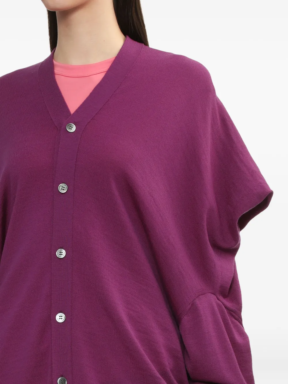 Comme Des Garçons Gedrapeerd vest met knopen Paars