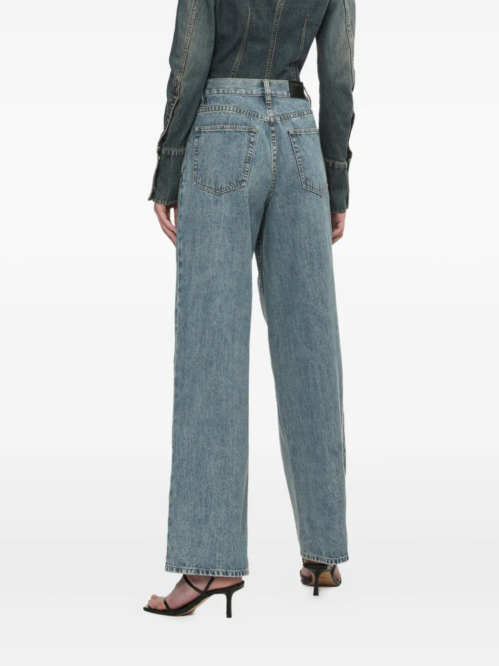 Helmut Lang Geplooide jeans Blauw
