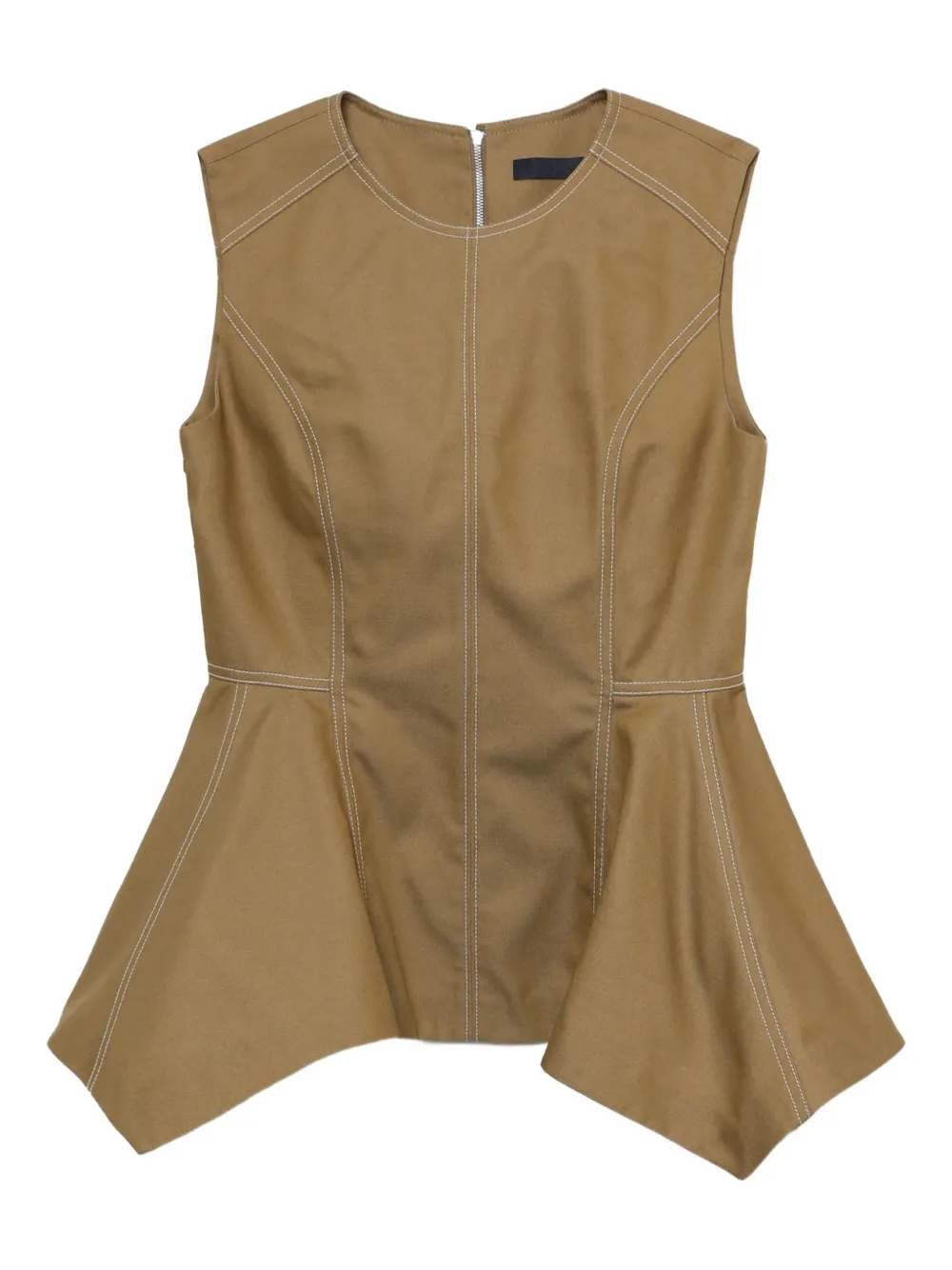 Juun.J peplum sleeveless top Beige