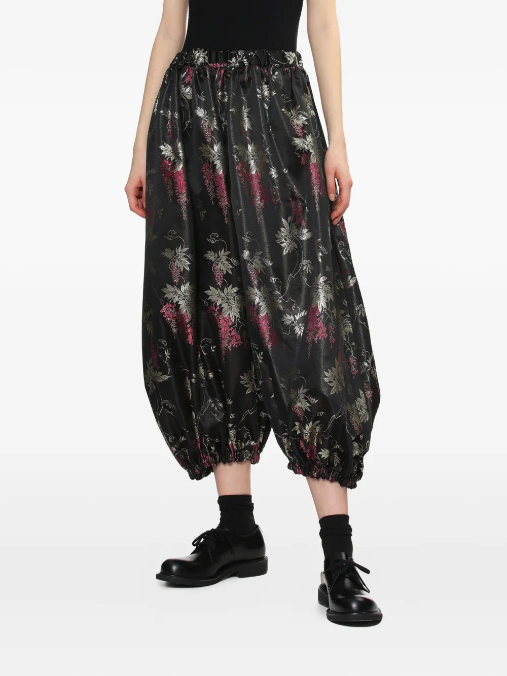 Comme Des Garçons Comme Des Garçons Broek met bloemenprint Zwart