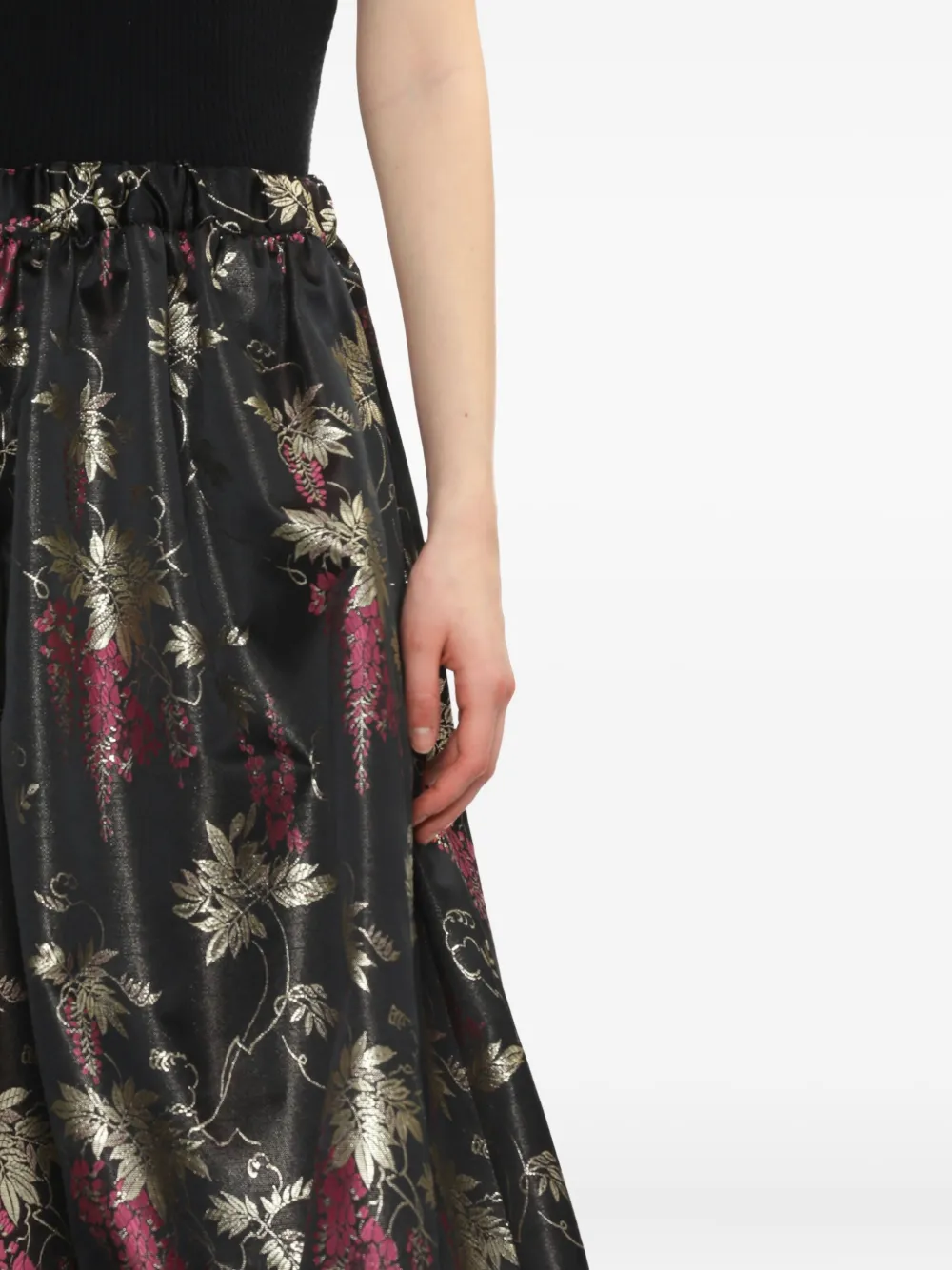 Comme Des Garçons Comme Des Garçons Broek met bloemenprint Zwart