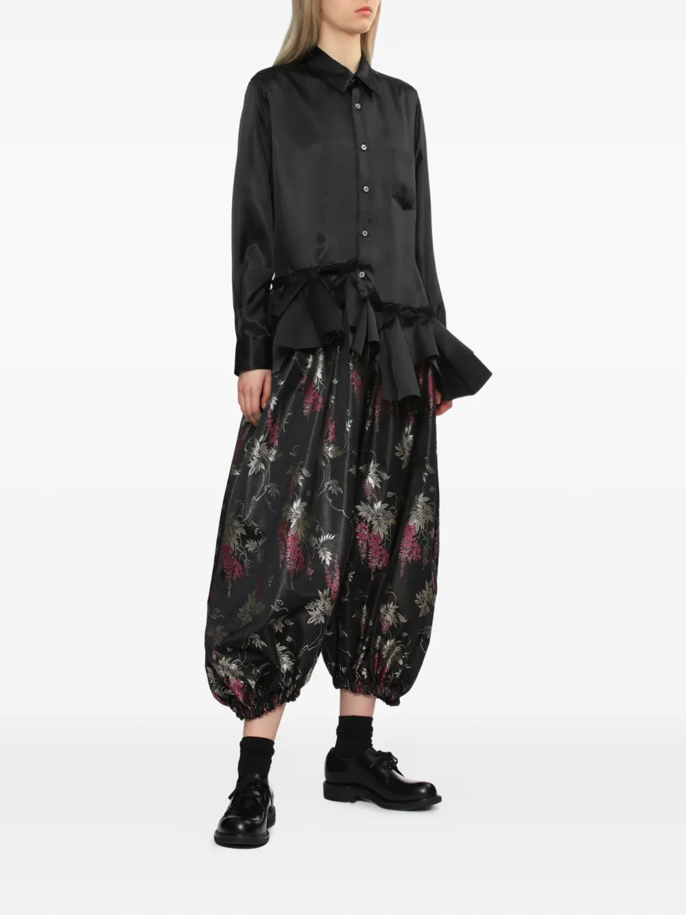 Comme Des Garçons Comme Des Garçons Broek met bloemenprint Zwart