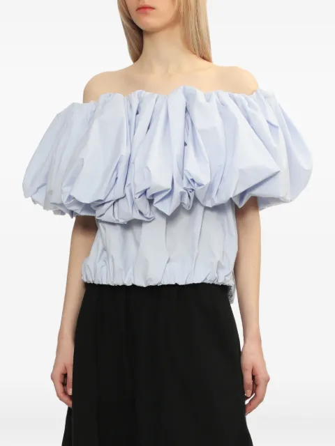 Enföld puff-sleeve ruffled top